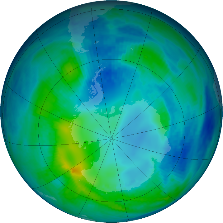 Antarctic ozone map for 30 April 1999
